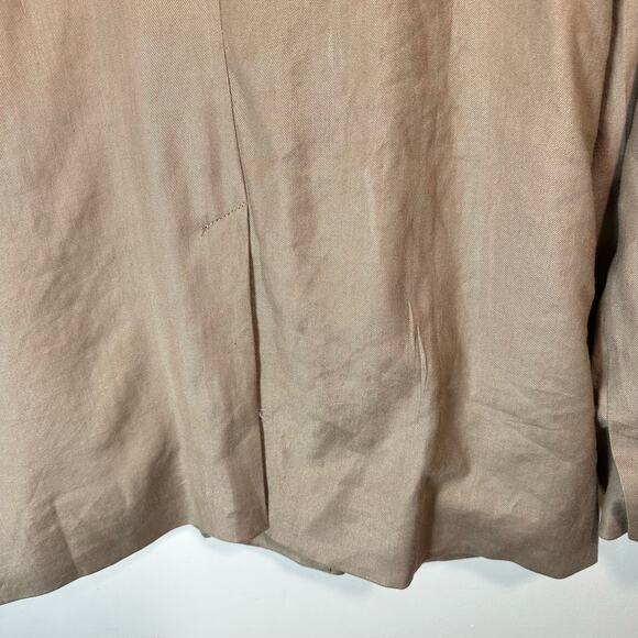Monrow Beige Linen Blend Blazer Relaxed Fit Lined Casual Chic Jacket Size XL - Picture 9 of 15